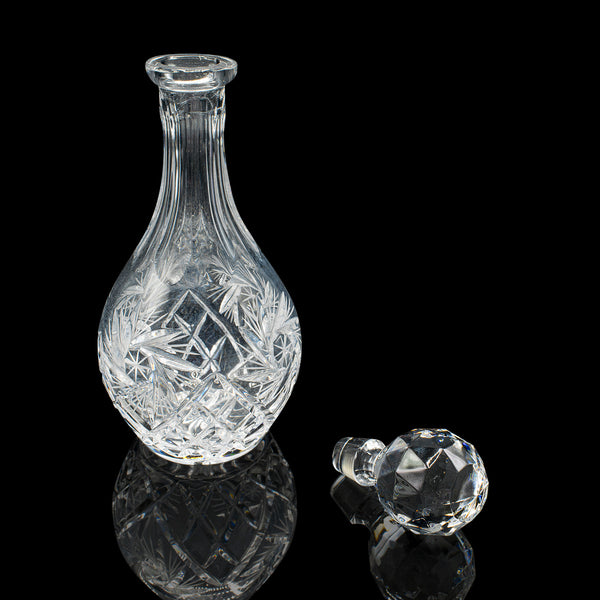 Vintage Liqueur Decanter, English, Cut Crystal Glass, Mid 20th Century, C.1960
