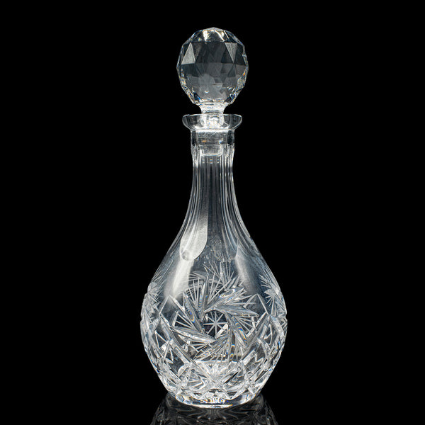Vintage Liqueur Decanter, English, Cut Crystal Glass, Mid 20th Century, C.1960