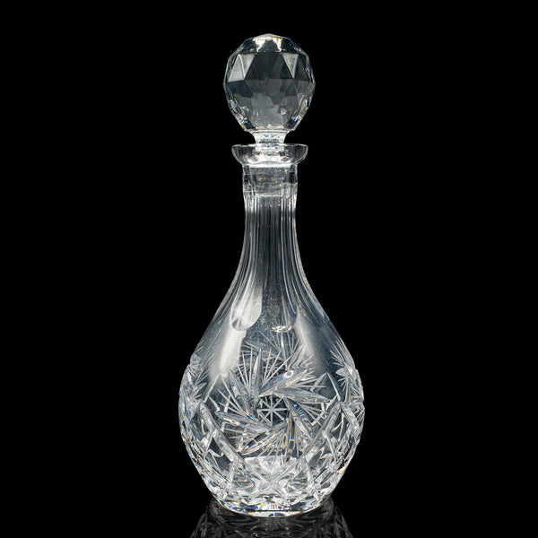 Vintage Liqueur Decanter, English, Cut Crystal Glass, Mid 20th Century, C.1960