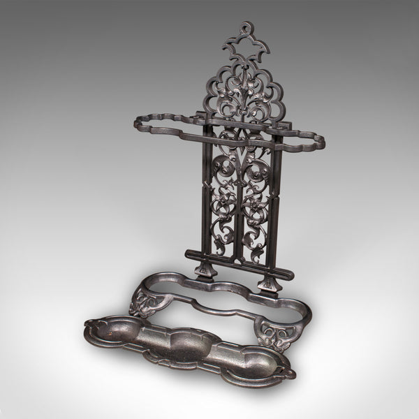 Antique Ornate Stick Stand, English, Umbrella Loop, Victorian, Jacobean Taste