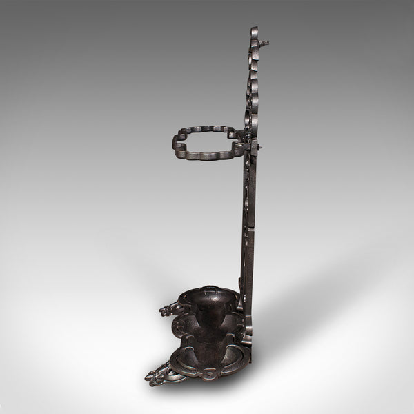 Antique Ornate Stick Stand, English, Umbrella Loop, Victorian, Jacobean Taste