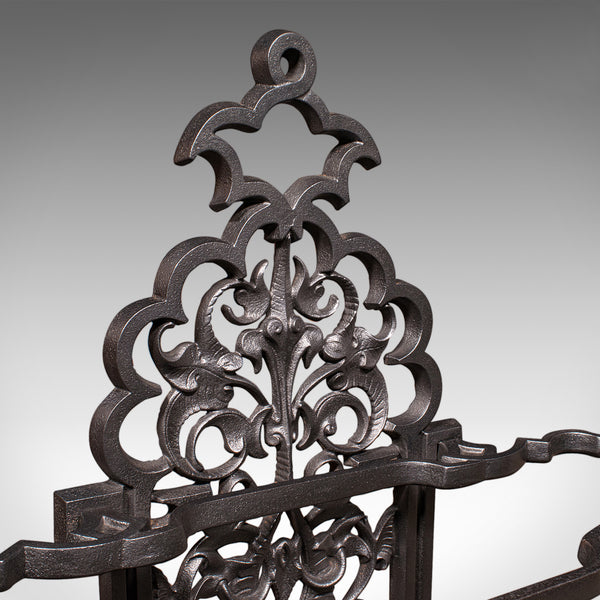 Antique Ornate Stick Stand, English, Umbrella Loop, Victorian, Jacobean Taste