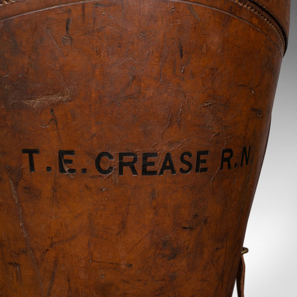 Antique Triple Hat Transit Case, English, Leather, Top Hat Box, Victorian, 1890