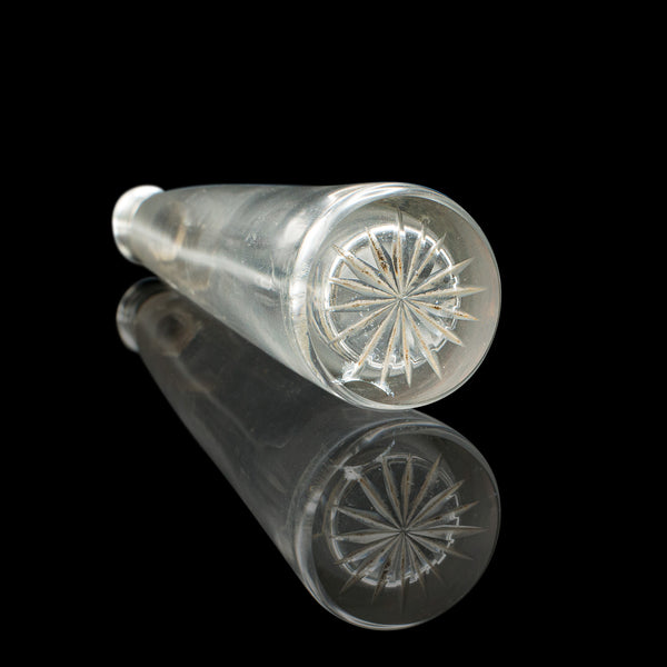 Antique Explorer's Saddle Flask, English, Glass Bottle, Leather Case, Edwardian