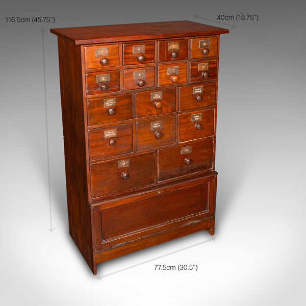 Antique Apothecary Chest of Drawers, English, Chemist’s Shop Cabinet, Victorian