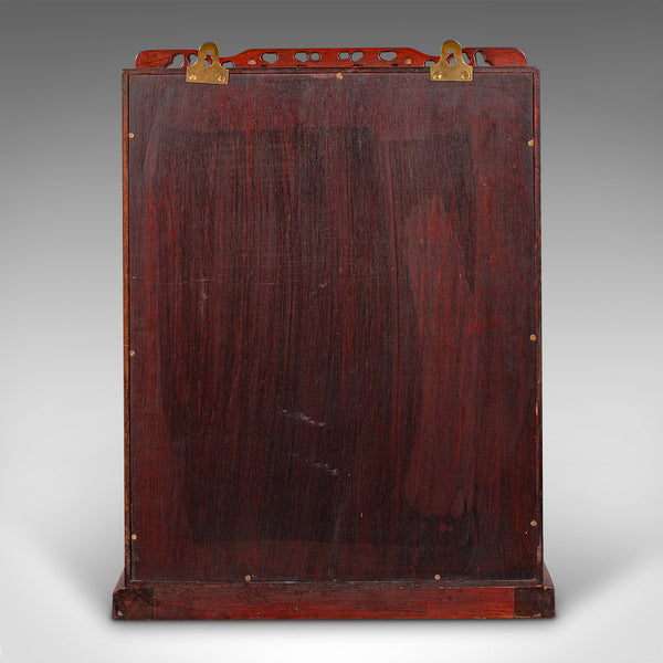 Vintage Glazed Display Cabinet, Chinese, Walnut Collector's Whatnot, Art Deco
