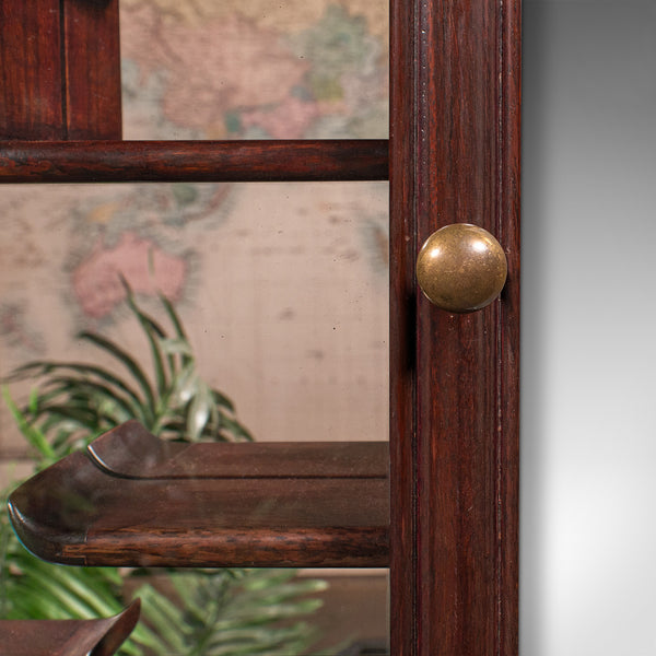 Vintage Glazed Display Cabinet, Chinese, Walnut Collector's Whatnot, Art Deco