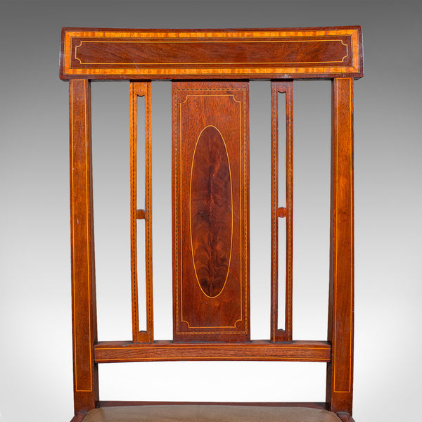 Set Of 6 Antique Dining Room Chairs, English Walnut, Suite, Shoolbred, Edwardian