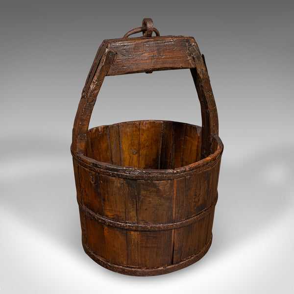 Large Antique Country Garden Well Bucket, English, Planter, Georgian, Fuel Store