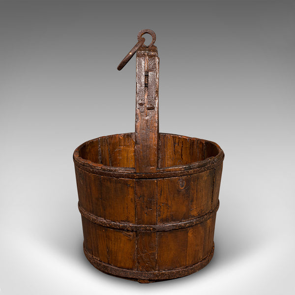 Large Antique Country Garden Well Bucket, English, Planter, Georgian, Fuel Store