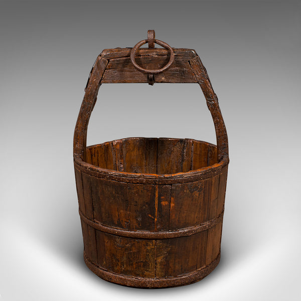 Large Antique Country Garden Well Bucket, English, Planter, Georgian, Fuel Store