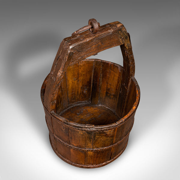 Large Antique Country Garden Well Bucket, English, Planter, Georgian, Fuel Store