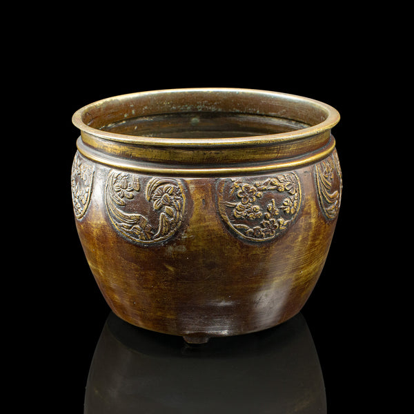 Small Antique Bronze Planter Bowl, Chinese, Decorative, Desk Pot, Georgian, 1800