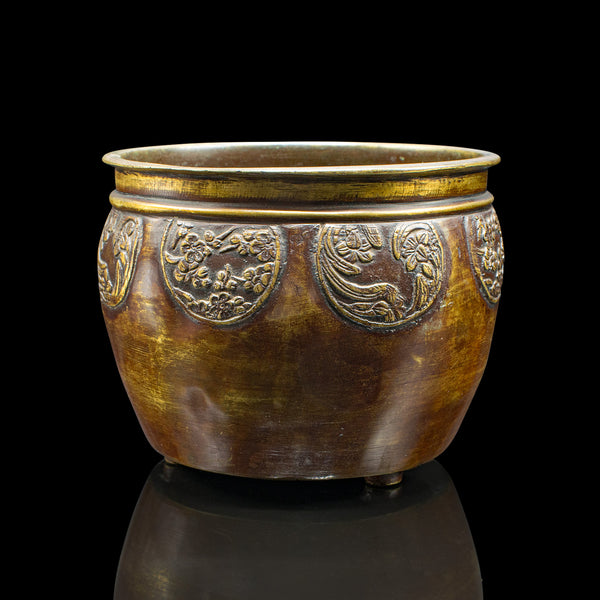 Small Antique Bronze Planter Bowl, Chinese, Decorative, Desk Pot, Georgian, 1800