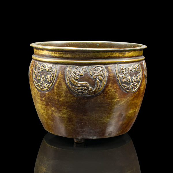 Small Antique Bronze Planter Bowl, Chinese, Decorative, Desk Pot, Georgian, 1800