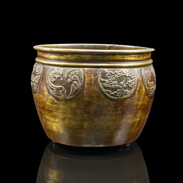 Small Antique Bronze Planter Bowl, Chinese, Decorative, Desk Pot, Georgian, 1800