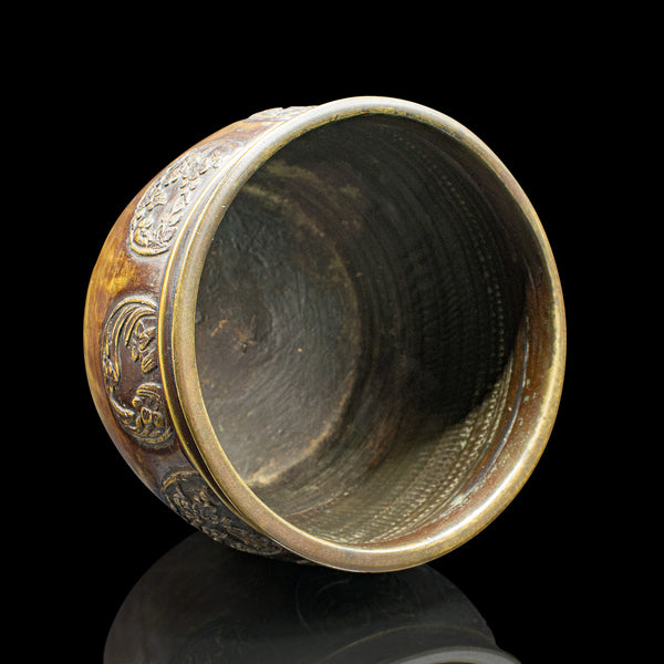 Small Antique Bronze Planter Bowl, Chinese, Decorative, Desk Pot, Georgian, 1800