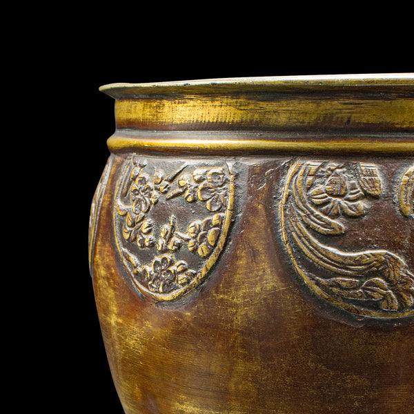 Small Antique Bronze Planter Bowl, Chinese, Decorative, Desk Pot, Georgian, 1800