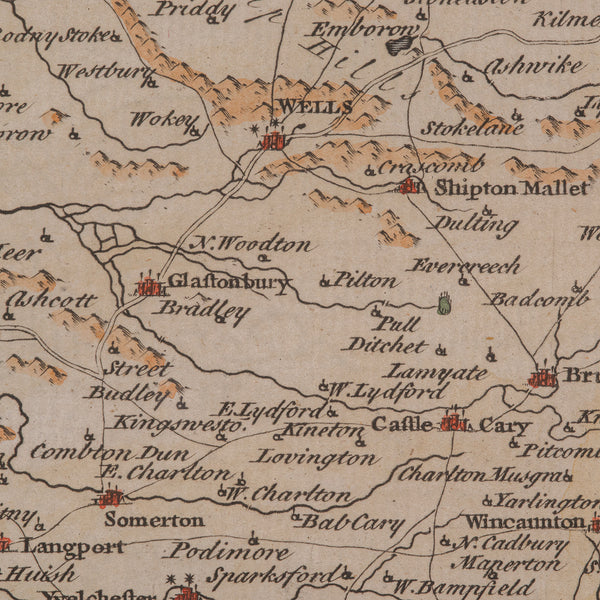 Antique Somerset Map, Thomas Kitchin, English, Cartographic Reference, Georgian