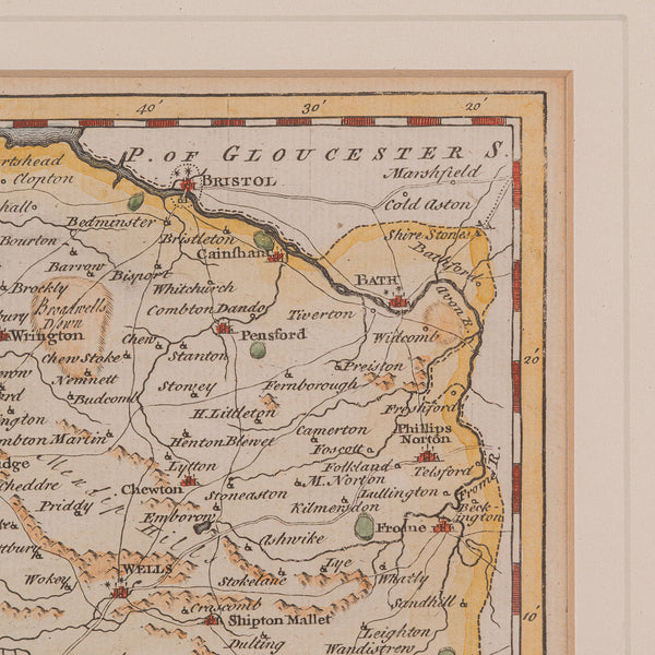 Antique Somerset Map, Thomas Kitchin, English, Cartographic Reference, Georgian