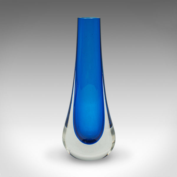 Vintage Teardrop Posy Vase, English, Art Glass, Flower Sleeve, Decor, Display