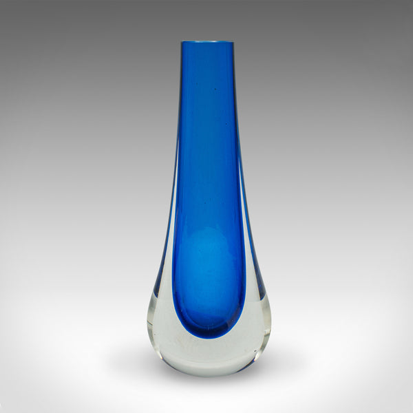 Vintage Teardrop Posy Vase, English, Art Glass, Flower Sleeve, Decor, Display