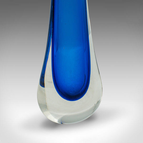 Vintage Teardrop Posy Vase, English, Art Glass, Flower Sleeve, Decor, Display