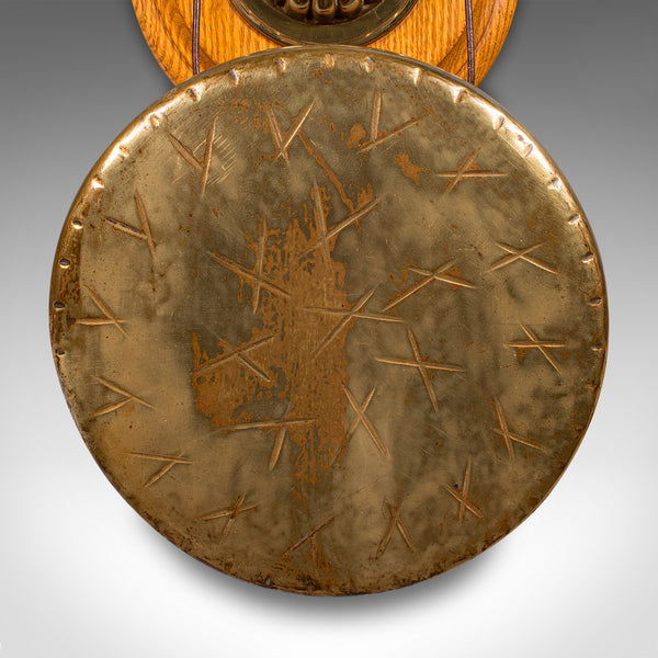 Antique Shooting Lodge Dinner Gong, Victorian, Scottish Brass Chime, Oak, C.1880
