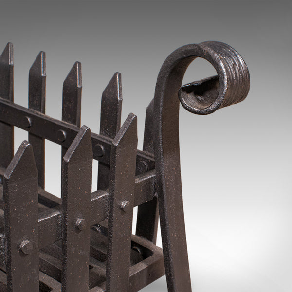 Antique Fireplace Hearth Set, English, Cast Iron, Fire Back, Grate, Victorian