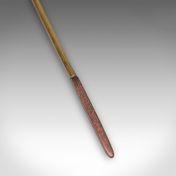 Antique Fireplace Tool Suite, English, Brass, Shovel, Poker, Tongs, Victorian