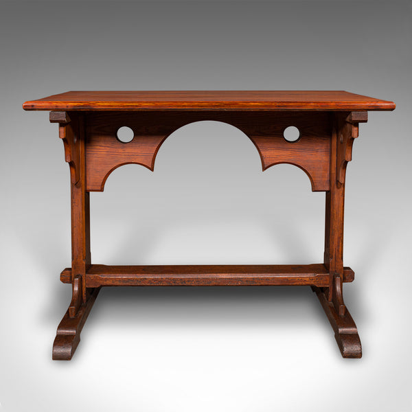 Antique Hall Table, Victorian, Pitch Pine, Kitchen, Ecclesiastical, Circa 1870