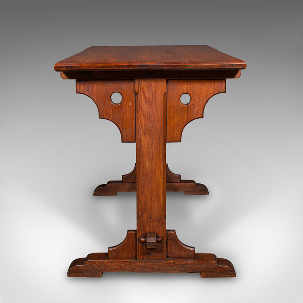 Antique Hall Table, Victorian, Pitch Pine, Kitchen, Ecclesiastical, Circa 1870