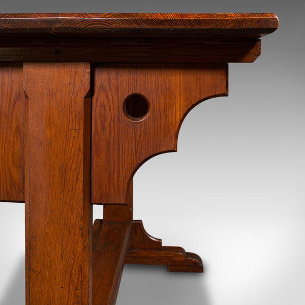 Antique Hall Table, Victorian, Pitch Pine, Kitchen, Ecclesiastical, Circa 1870