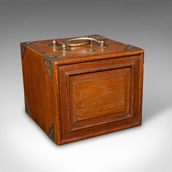 Antique Mahjong Case, Oriental, Teak Gaming Tile Box, Late Victorian, Circa 1900