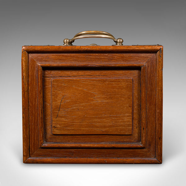 Antique Mahjong Case, Oriental, Teak Gaming Tile Box, Late Victorian, Circa 1900