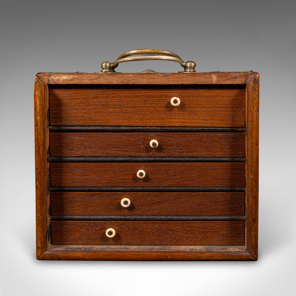 Antique Mahjong Case, Oriental, Teak Gaming Tile Box, Late Victorian, Circa 1900
