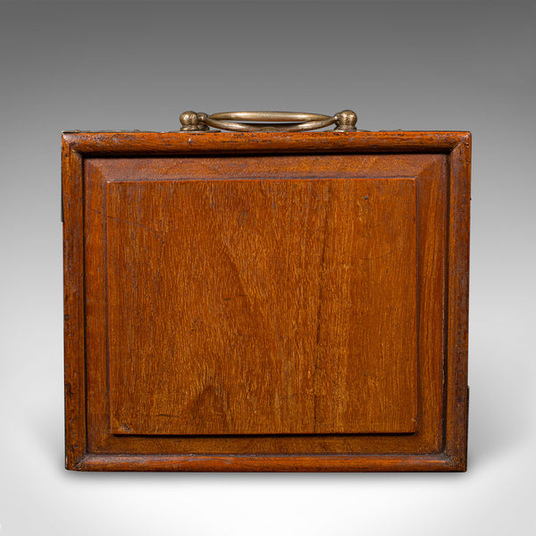 Antique Mahjong Case, Oriental, Teak Gaming Tile Box, Late Victorian, Circa 1900