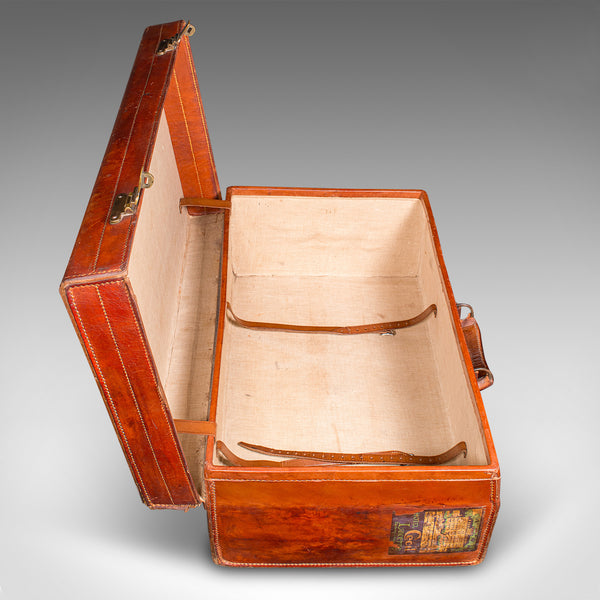 Antique Travel Suitcase, English, Leather Gentleman’s Case, Edwardian, C.1910