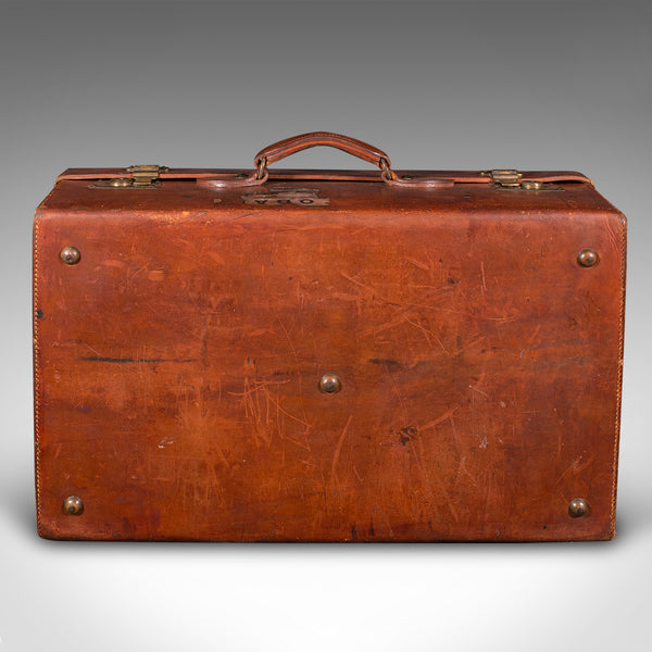 Antique Travel Suitcase, English, Leather Gentleman’s Case, Edwardian, C.1910