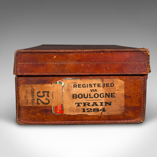 Antique Travel Suitcase, English, Leather Gentleman’s Case, Edwardian, C.1910
