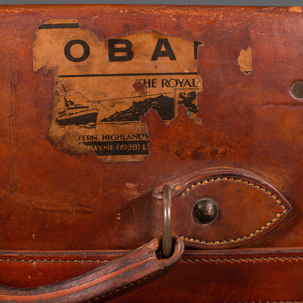 Antique Travel Suitcase, English, Leather Gentleman’s Case, Edwardian, C.1910