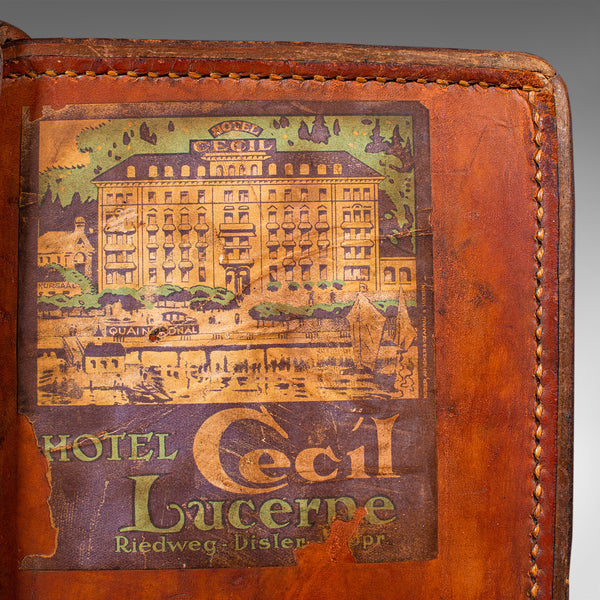 Antique Travel Suitcase, English, Leather Gentleman’s Case, Edwardian, C.1910
