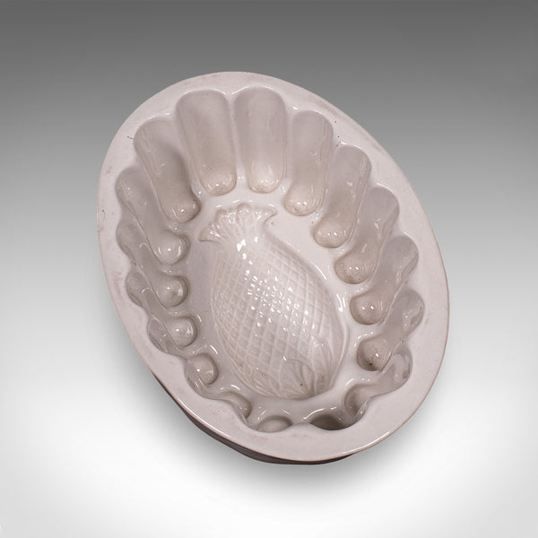 Set of 4 Antique Jelly Moulds, English, Ceramic, Country Kitchen, Victorian