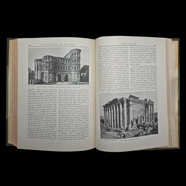 Antique, 2 Vols, HG Wells, The Outline Of History, Reference Book, Circa 1920