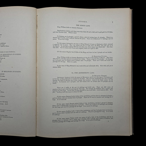 The Domesday Book, Sussex Archaeological Society, Antique Historical Reference