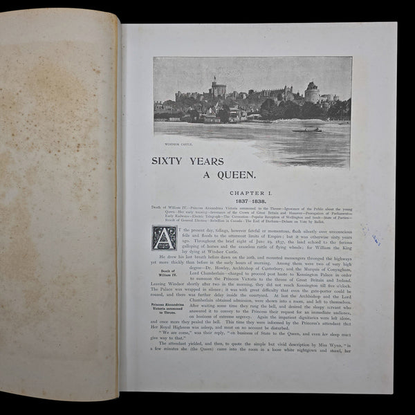Antique Royal Book, Sixty Years a Queen, History Reference, Hardcover, Victorian
