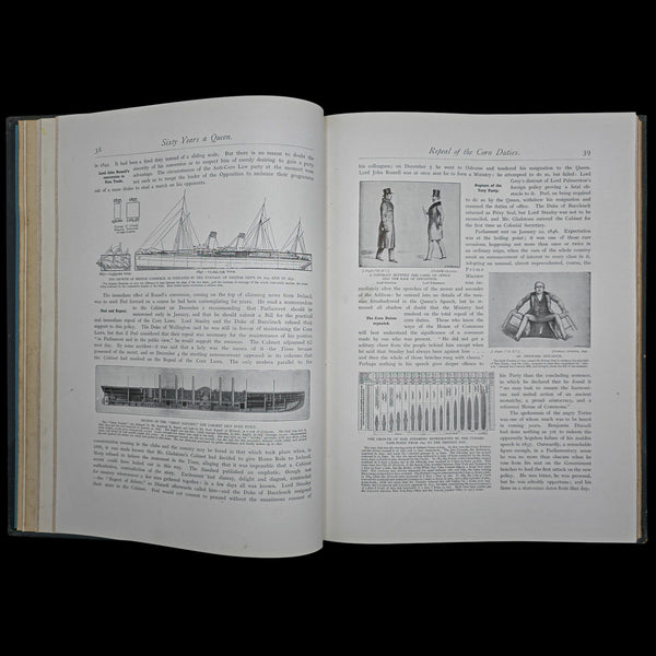Antique Royal Book, Sixty Years a Queen, History Reference, Hardcover, Victorian