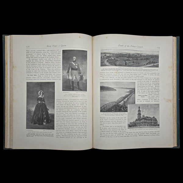 Antique Royal Book, Sixty Years a Queen, History Reference, Hardcover, Victorian