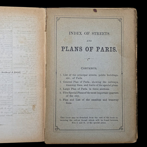 Antique Travel Book, Baedeker’s Paris and its Environs, Maps, Guide, Victorian