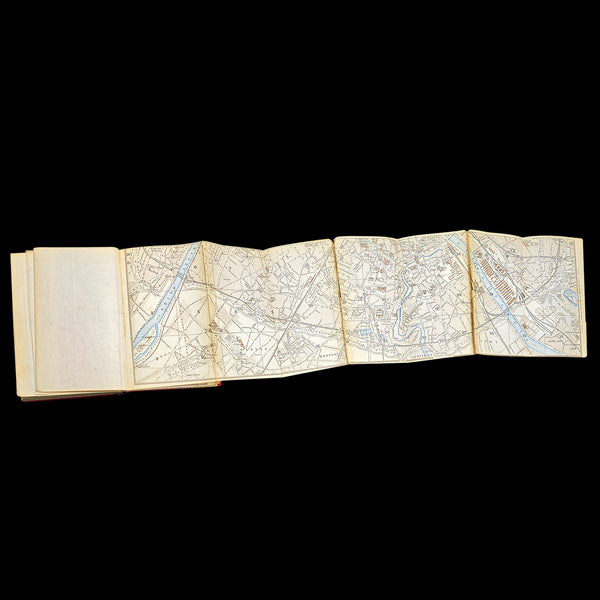 Antique Travel Book, Baedeker’s Paris and its Environs, Maps, Guide, Victorian